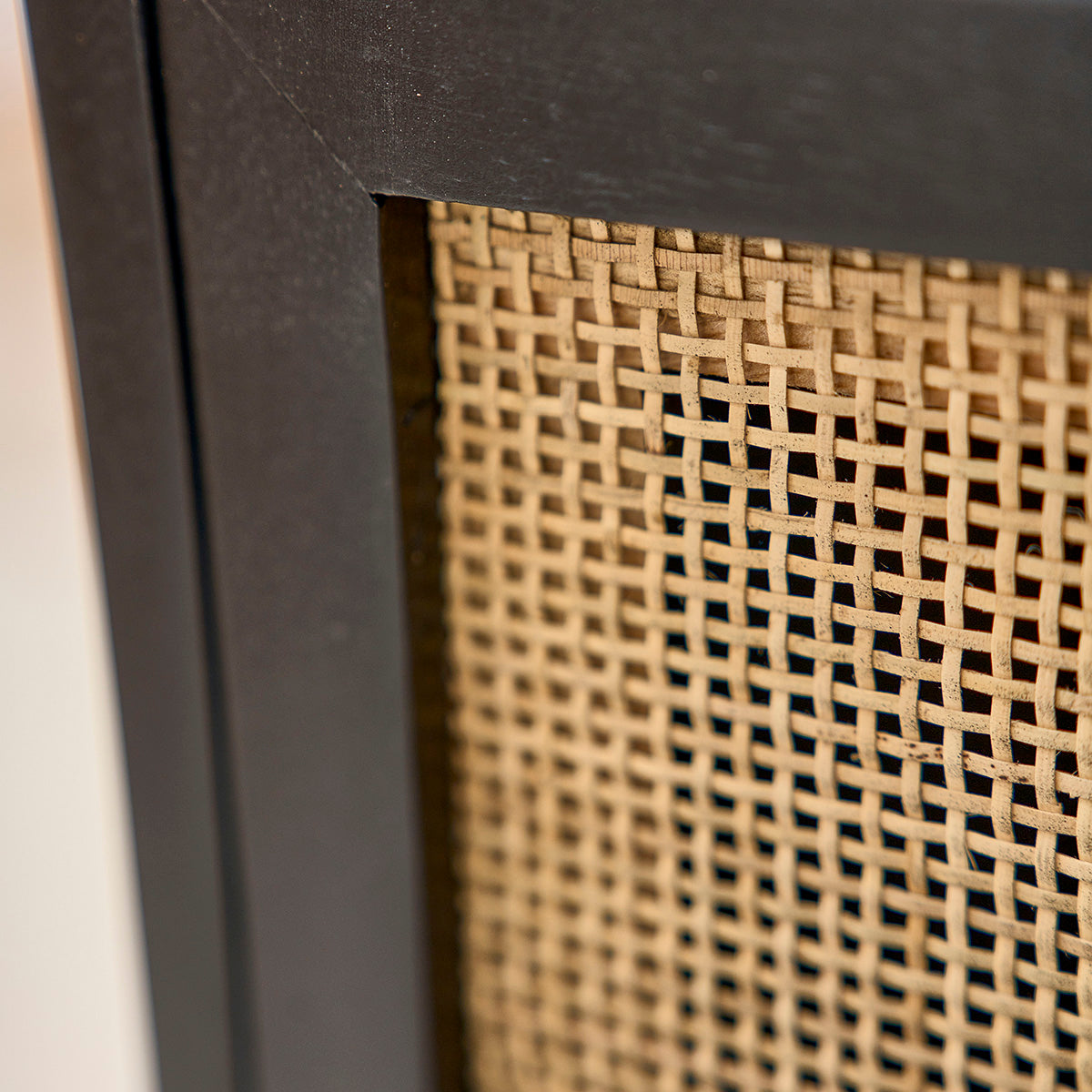 BLAISE - Cassettiera in mango massello e midollino nero 90 cm