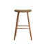 Sgabello in teak massello con seduta in velluto a coste 75 cm