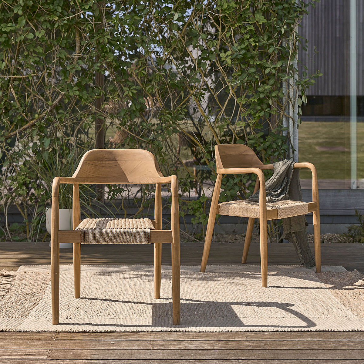 ALIZÉ - Set di mobili da giardino in teak massello con tavolo allungabile 6/8 pers.