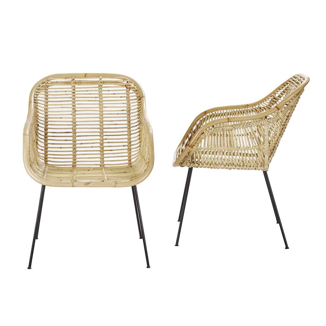 BOHEMA - Set aus 2 Stühlen aus Rattan und Metall