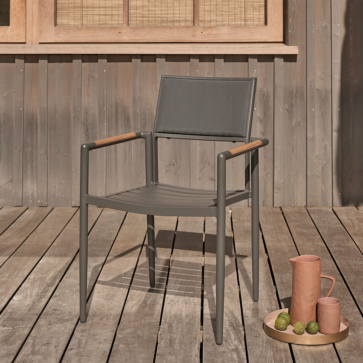 SIENA - Gartensessel aus massivem Teakholz und Aluminium