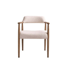 Sedia in rovere massello e tessuto bouclé