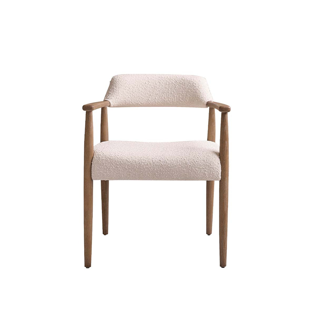 LUISA - Stuhl aus Eichenholz und Bouclé-Stoff