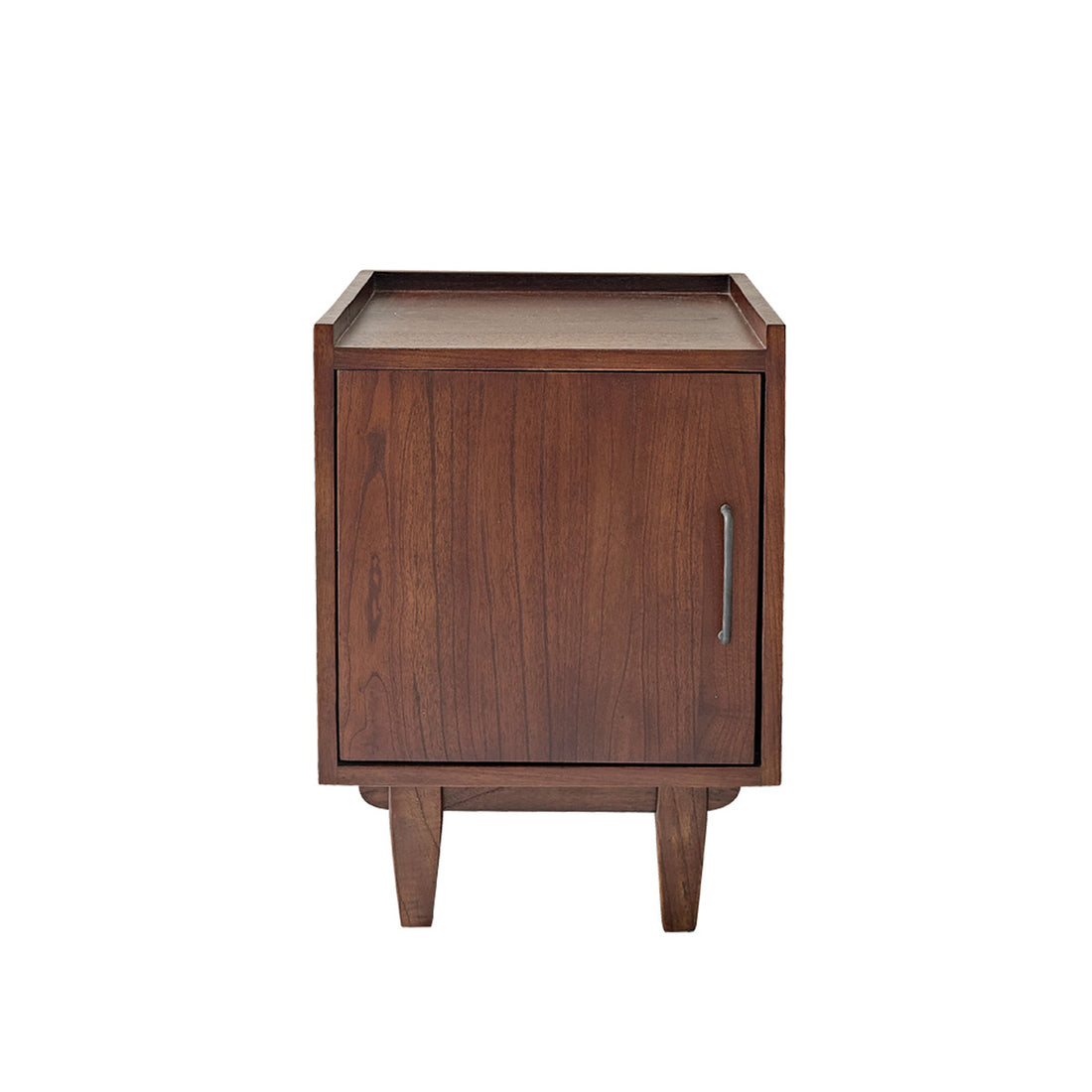 VINTAGE - Table de chevet en mindi massif finition noyer 40 cm