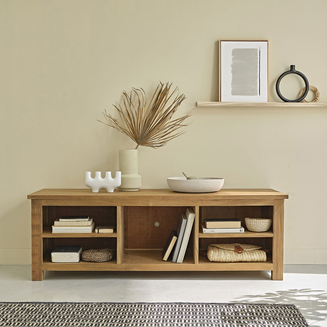 BOSTON - Mobile TV in teak massello 150 cm