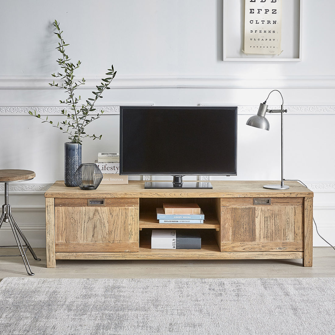 CARGO - Meuble TV en teck massif recyclé 160 cm