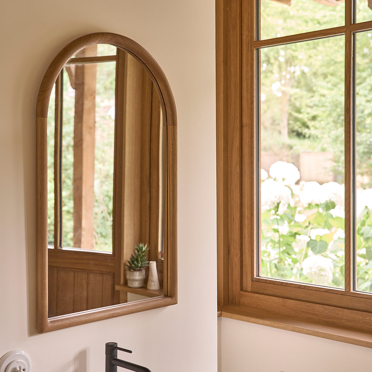 COLINE - Specchio in teak massello 80x50 cm